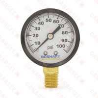 0-100 psi, Brass Pressure Gauge, 2" Dial, 1/4" NPT (Lead-Free)..