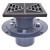 Square PVC Shower Tile/Pan Drain w/ Oil Rubbed Bronze Strainer, 2" Hub x 3" Inside Fit (less test plug)