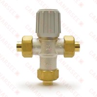 Honeywell 1/2” Union Sweat Mixing Valve (Lead-Free), 70F-145F