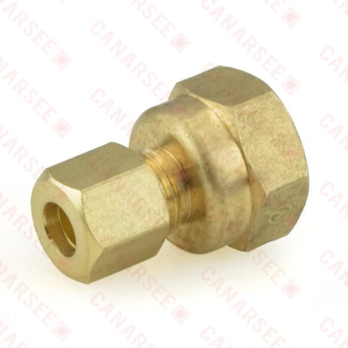 1/4" OD x 3/8" FIP Threaded Compression Adapter, Lead-Free