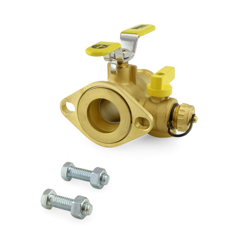 1-1/4in Press Isolator Flange Valve w/ Drain & Rotating Flange ...
