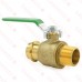 1" Press x 1" MPT Threaded Brass Ball Valve, Full Port, Lead-Free