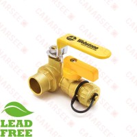 3/4” Sweat (Solder) Brass Ball Valve w/ Hose Drain, Full Port