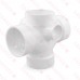 4" PVC DWV Double Sanitary Tee w/ 2" Right & Left Side Inlets