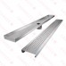 30" long, StreamLine Stainless Steel Linear Shower Pan Drain w/ Square Holes Strainer, 2" PVC Hub