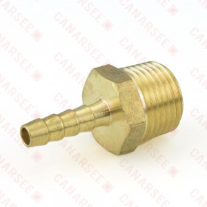 1/4” Hose Barb x 1/2” Male Threaded Brass Adapter