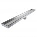 26" long, StreamLine Stainless Steel Linear Shower Pan Drain w/ Tile-in Strainer, 2" PVC Hub