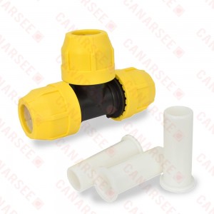 1" IPS Compression Tee for SDR-11 Yellow PE Gas Pipe