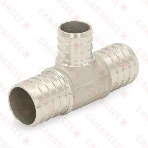 1" PEX x 1" x 3/4" PEX 304 St. Steel Reducing Tee (Lead-Free)..