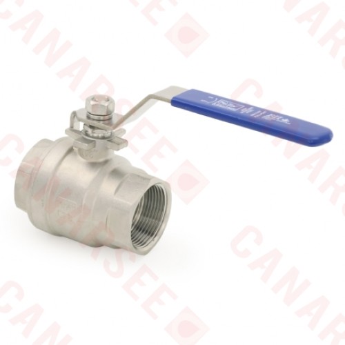 1-1/4" NPT Threaded 304 St. Steel Ball Valve, Full Port (Lead-Free)..