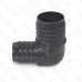 2" x 1-1/2" Barbed Insert 90° Reducing PVC Elbow, Sch 40, Gray