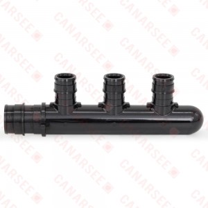 3-Branch PEX-A Expansion (F1960) Poly-Alloy Manifold, 1/2" Ports x 3/4" Inlet, Closed-Style, Lead-Free