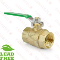 1-1/4” FIP x FIP Threaded Brass Ball Valve, Full Port (Lead-Free)