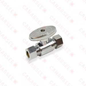 3/8" OD Compr. x 3/8" OD Compr. Straight Stop Valve (1/4-Turn), Lead-Free