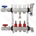 Rifeng SSM203 3-branch Radiant Heat Manifold, Stainless Steel, for PEX, 1/2" Adapters Incl.