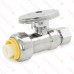 1/2" Push-to-Connect x 3/8" OD Compr. Straight Stop Valve (1/4-Turn), Lead-Free..