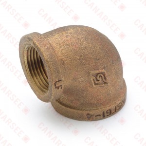 1" x 3/4" FPT Brass 90° Elbow, Lead-Free