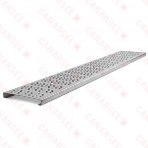 36" 304 Stainless Steel FastTrack Perforated Grate, ADA compliant & Heel-proof