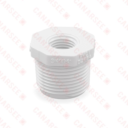 3/4" x 1/4" PVC (Sch. 40) MIP x FIP Bushing