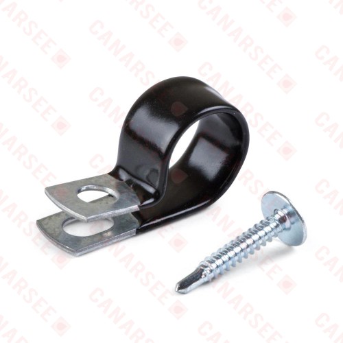 Plastic Coated Metal Clamp w/ Screw for 1/2" CTS Pipe (100/bag)