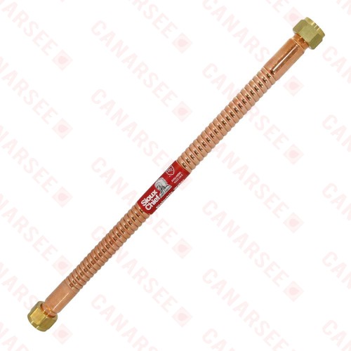 24" Flexible Copper Water Heater Connector 3/4" FIP x 3/4" FIP (Swivel)