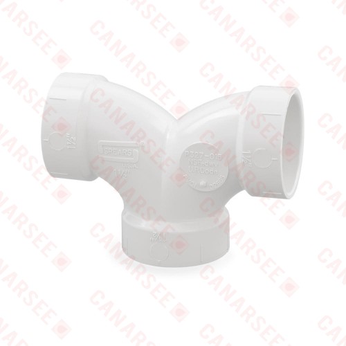 1-1/2" PVC DWV 90° Double Elbow