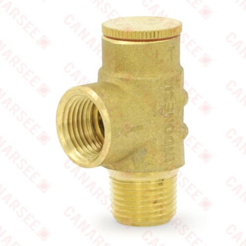 1/2" MPT, Pressure Relief Valve 75 psi (Lead-Free)..