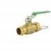 3/4" Press x 3/4" Male Garden Hose Brass Ball Valve w/ Cap & Chain, Lead-Free