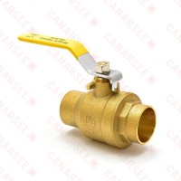 1-1/4" Sweat (Solder) Brass Ball Valve, Full Port