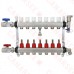 Rifeng SSM207 7-branch Radiant Heat Manifold, Stainless Steel, for PEX, 1/2" Adapters Incl.