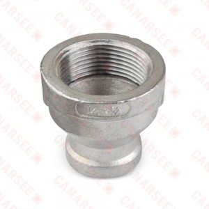 1-1/4" x 3/4" 304 Stainless Steel Reducing Coupling, FNPT threaded