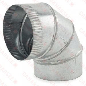 6" Galvanized 90° Adjustable Flue Elbow, 24 GA..