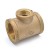 1-1/4" x 1-1/4" x 3/4" FPT Brass Tee, Lead-Free