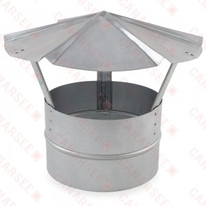 8" Galvanized Rain Cap (Shanty Cap), 24 GA..