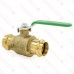 1" Press Brass Ball Valve w/ Waste Outlet, Full Port (Lead-Free)