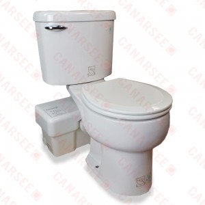 Liberty Pumps ASCENTII-RSW ASCENT-II Complete Automatic Macerating Toilet System, Round Bowl, 1/2 HP , 110V ~ 120V, 8" cord
