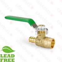 1/2” PEX x Sweat Brass Ball Valve, Full Port (Lead-Free)