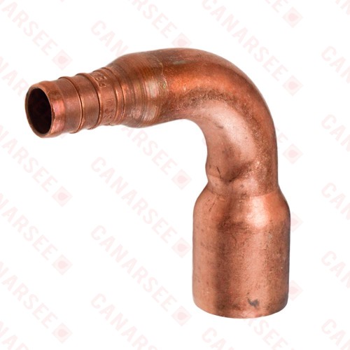 1/2" PEX x 3/4" Copper Fitting Elbow (Lead-Free Copper)