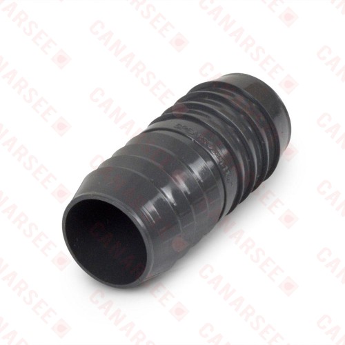 1-1/4" Barbed Insert PVC Coupling, Sch 40, Gray