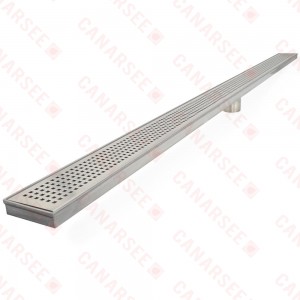 60" long, StreamLine Stainless Steel Linear Shower Pan Drain w/ Square Holes Strainer, 2" PVC Hub