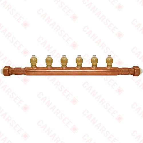 Sioux Chief 672Q0699 6-Branch Manifold, 3/4" x 1/2" Push-To-Connect x Open
