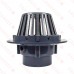 PVC Roof Drain w/ Enameled Cast Iron Dome Strainer, 4" PVC Hub