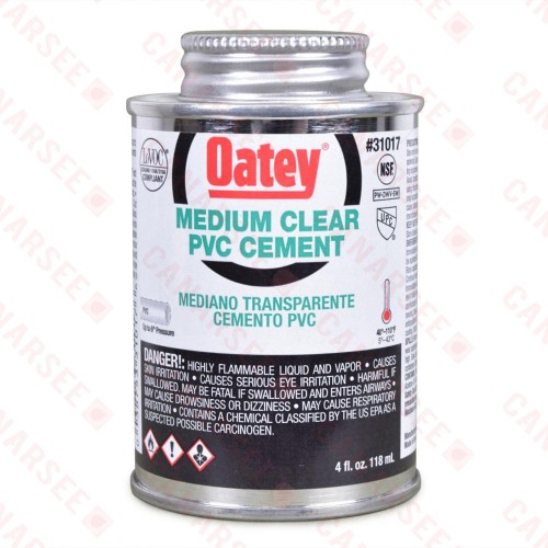 8 oz Medium-Body PVC Cement w/ Dauber, Clear