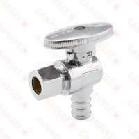 1/2” PEX x 3/8” OD Compression Angle Stop Valve (1/4-Turn), Lead-Free