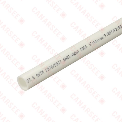 3/4" x 10ft Straight Length (Stick) PowerPEX Non-Barrier PEX-B Pipe, White (Expandable, F1960 compliant)