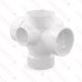 3" PVC DWV Double Sanitary Tee w/ 2" Right & Left Side Inlets