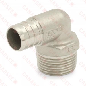 3/4" PEX x 3/4" Male Threaded Elbow, 304 St. Steel (Lead-Free)