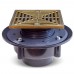High-Capacity, Square PVC Shower Tile/Pan Drain w/ Brushed Bronze Strainer, 3" Hub