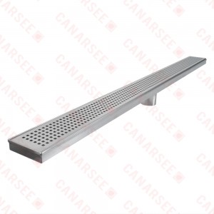 40" long, StreamLine Stainless Steel Linear Shower Pan Drain w/ Square Holes Strainer, 2" PVC Hub