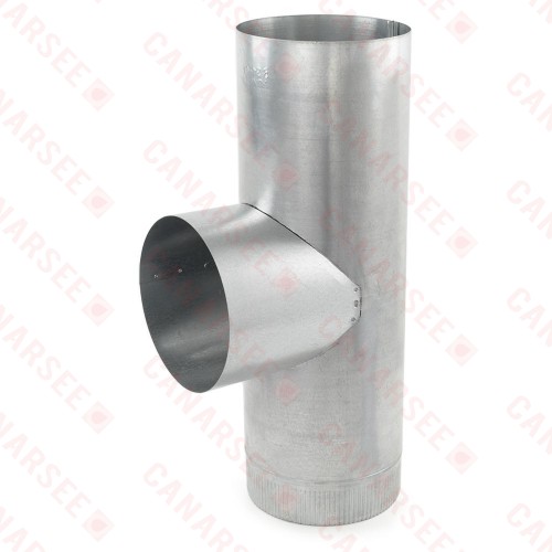 8" Galvanized Flue Tee, 24" Length, 24 GA..